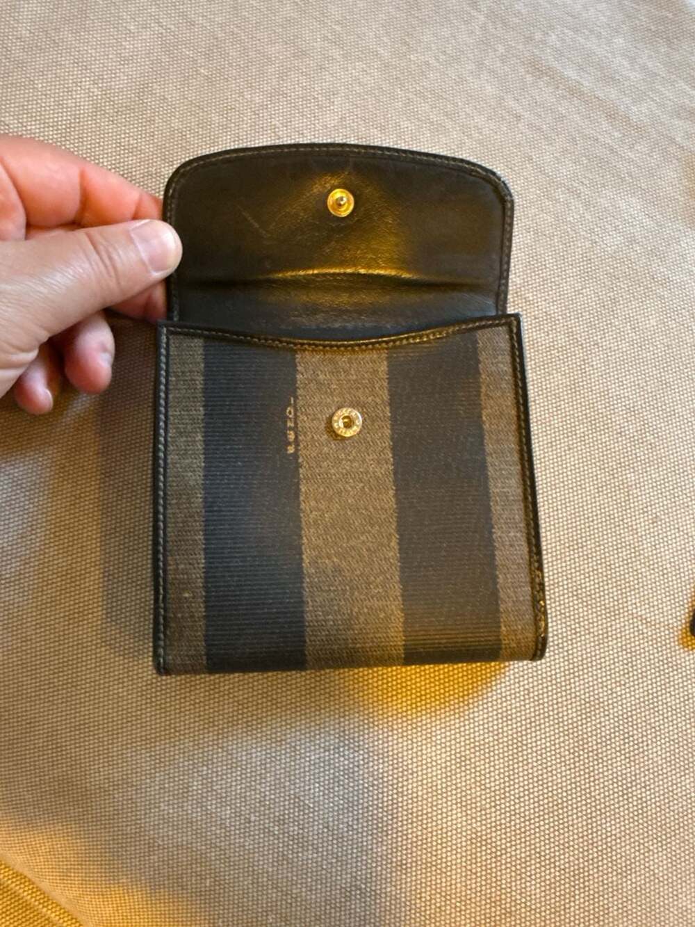 Fendi Vintage Pequin Striped Bi-Fold Wallet with Coin Pocket - Picture 3 of 10